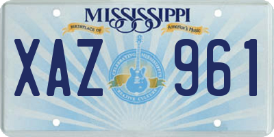 MS license plate XAZ961