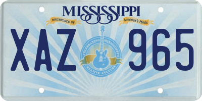MS license plate XAZ965