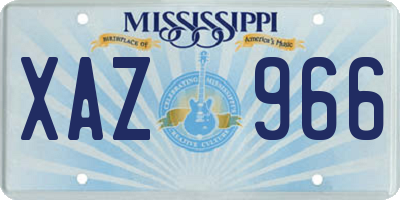 MS license plate XAZ966