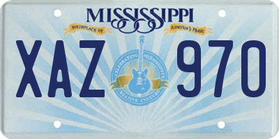 MS license plate XAZ970
