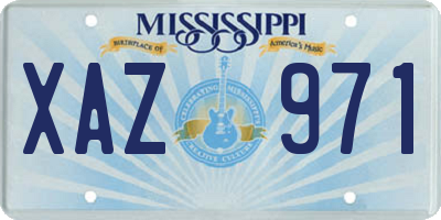 MS license plate XAZ971