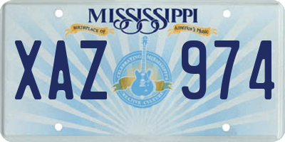 MS license plate XAZ974