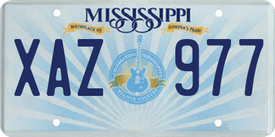 MS license plate XAZ977