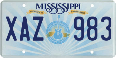 MS license plate XAZ983
