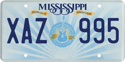 MS license plate XAZ995