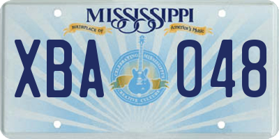 MS license plate XBA048