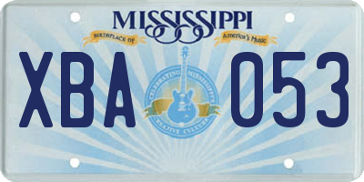 MS license plate XBA053