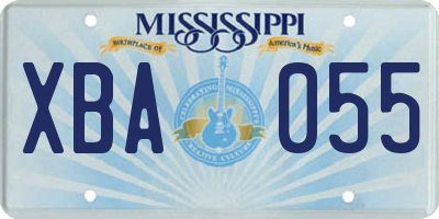 MS license plate XBA055