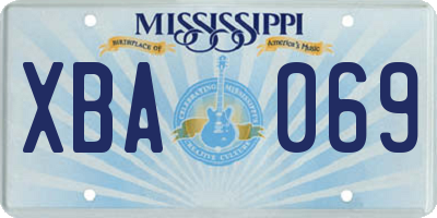 MS license plate XBA069