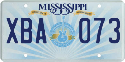 MS license plate XBA073
