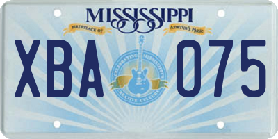 MS license plate XBA075