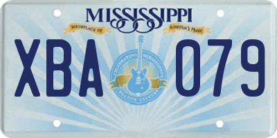 MS license plate XBA079