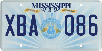 MS license plate XBA086