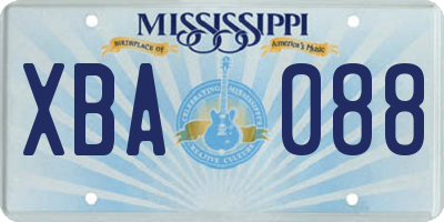 MS license plate XBA088