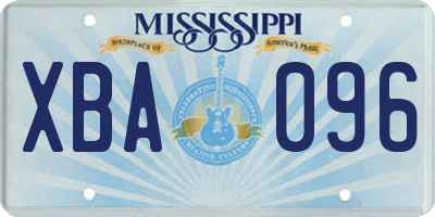 MS license plate XBA096