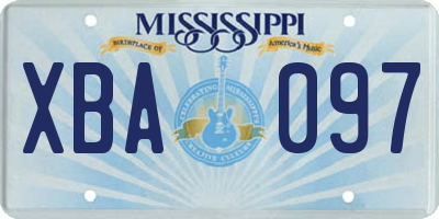 MS license plate XBA097