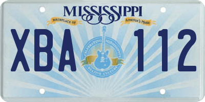MS license plate XBA112