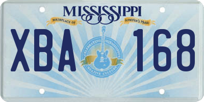 MS license plate XBA168