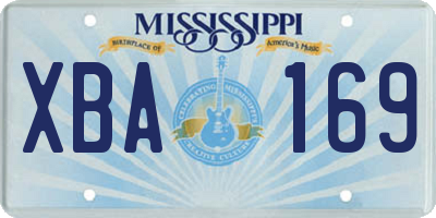 MS license plate XBA169