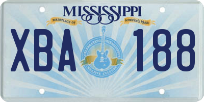 MS license plate XBA188
