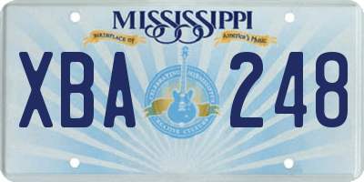 MS license plate XBA248