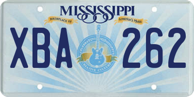 MS license plate XBA262