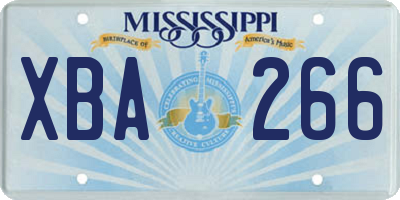 MS license plate XBA266