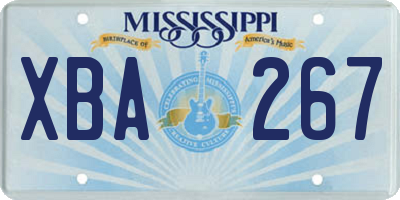 MS license plate XBA267