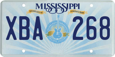MS license plate XBA268