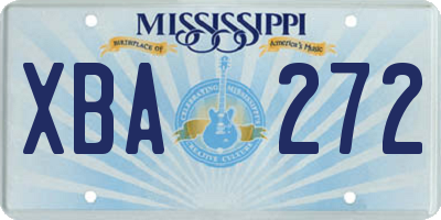 MS license plate XBA272