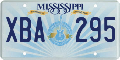 MS license plate XBA295