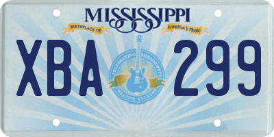 MS license plate XBA299
