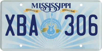 MS license plate XBA306