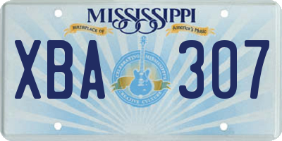 MS license plate XBA307