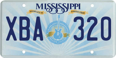 MS license plate XBA320