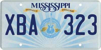 MS license plate XBA323