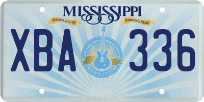 MS license plate XBA336