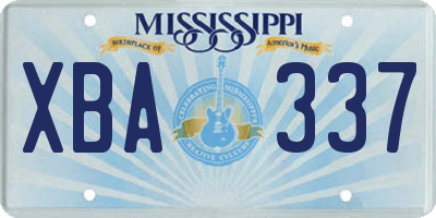 MS license plate XBA337