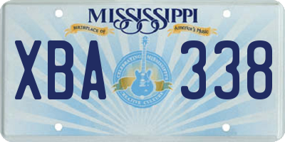 MS license plate XBA338