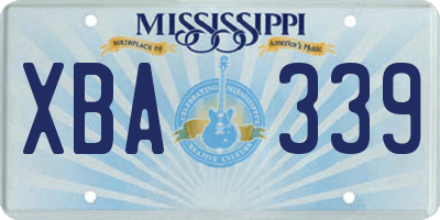 MS license plate XBA339
