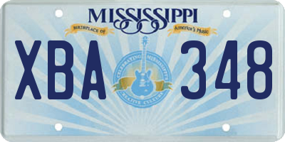 MS license plate XBA348
