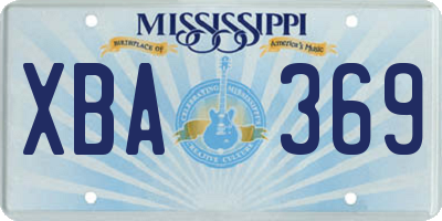MS license plate XBA369