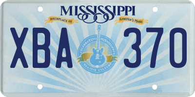 MS license plate XBA370
