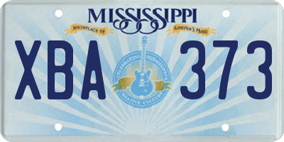 MS license plate XBA373