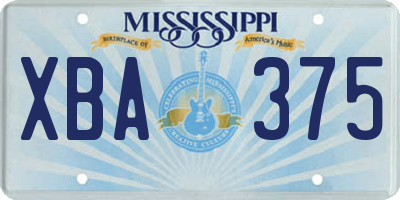 MS license plate XBA375