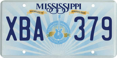 MS license plate XBA379