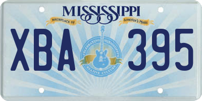 MS license plate XBA395