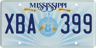 MS license plate XBA399