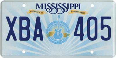MS license plate XBA405