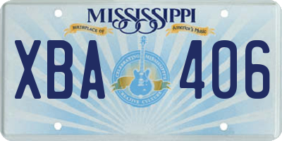 MS license plate XBA406